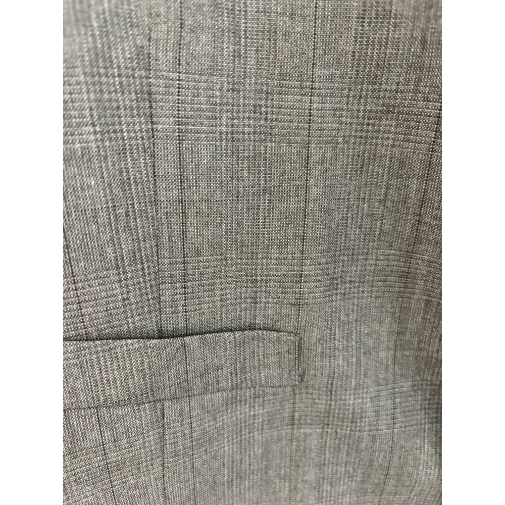 Vintage Glenn Check Mens Med (44) Suit Vest Adj Back Strap‎ Gray/Brown